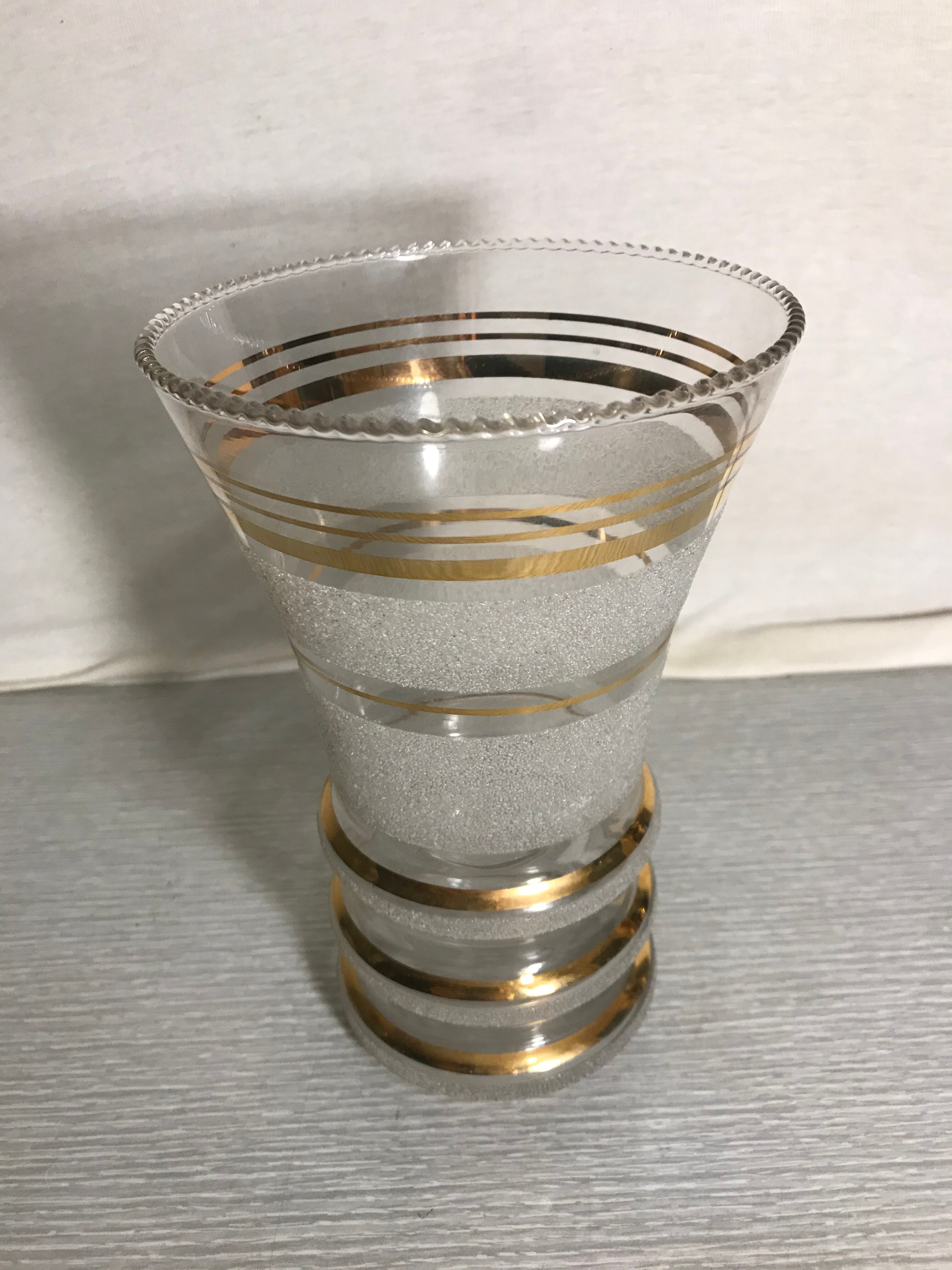 Vase former fains cristalor glassware from boom decor golden belgium vintage