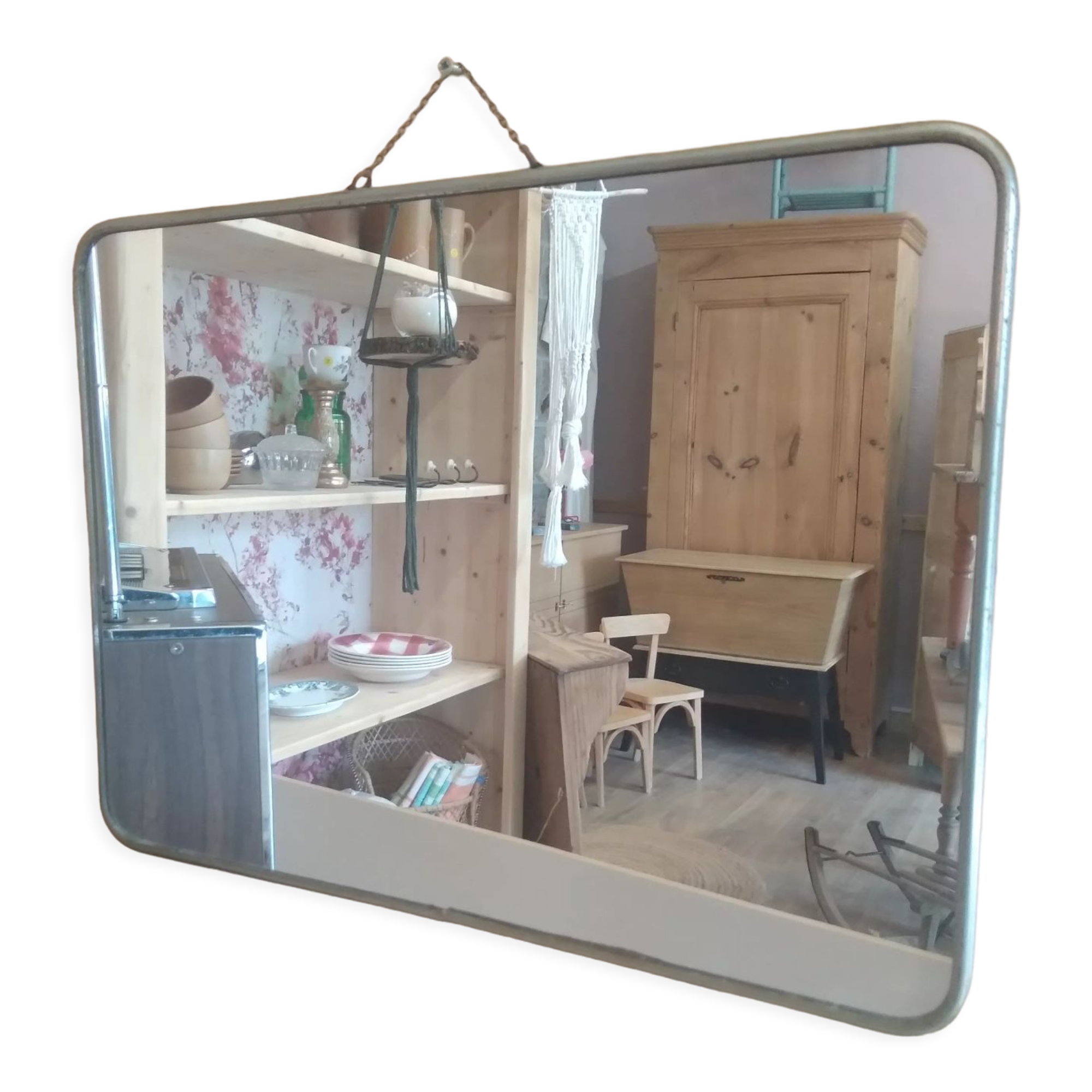 Old barber mirror, 40x30 cm