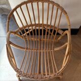 Vintage 70s children's rattan armchair