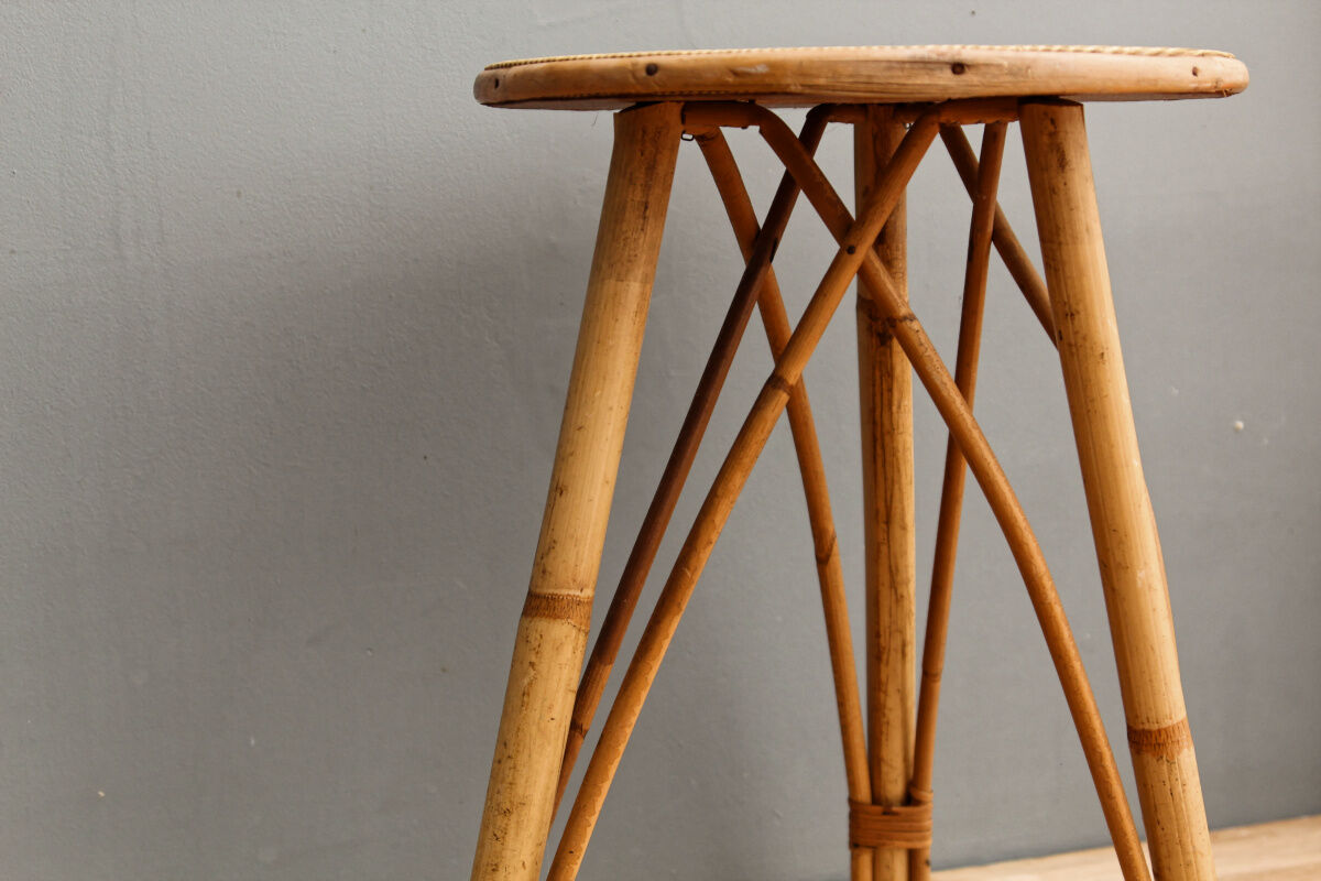 Vintage rattan plant holder