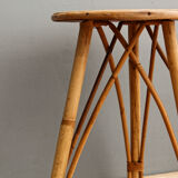 Porte plante vintage en rotin