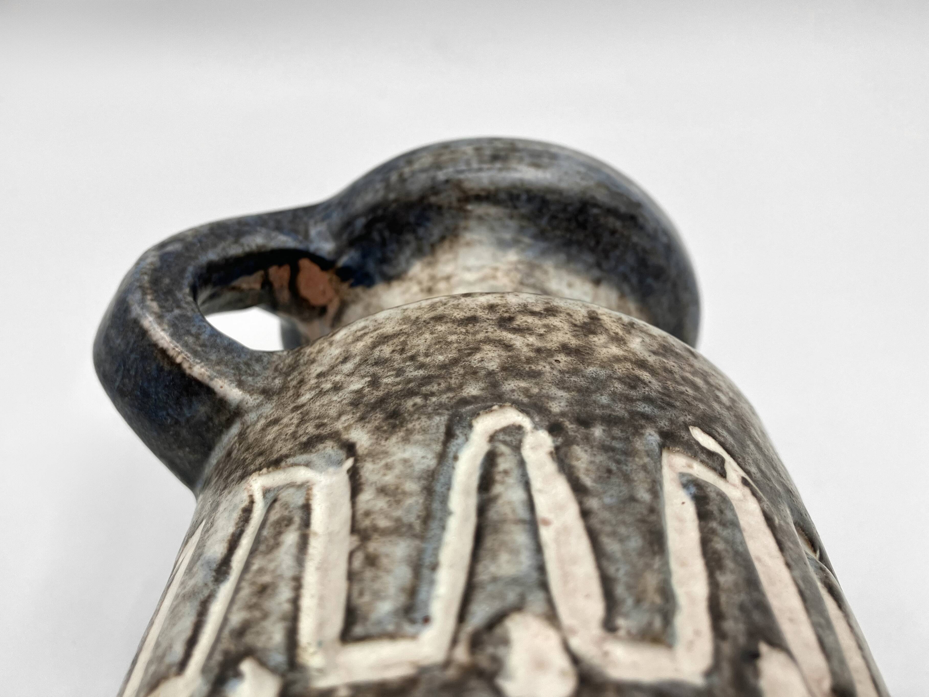 Heissner Keramik vase in grey ceramic, East Germany 1960