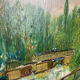 Oil painting on panel The bridge of Créteil signed H.Jaquemart nineteenth century