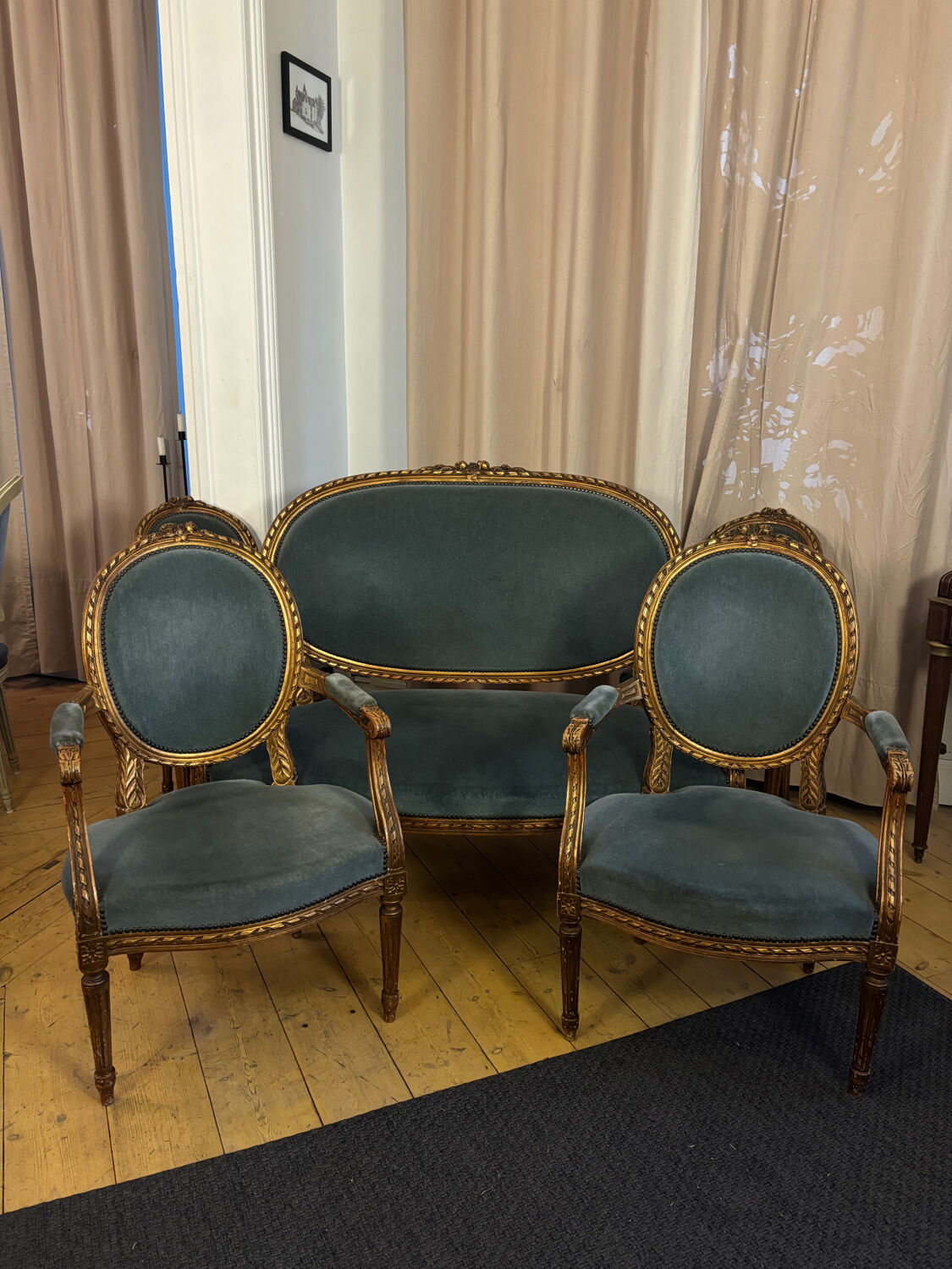 Louis XVI five-piece salon