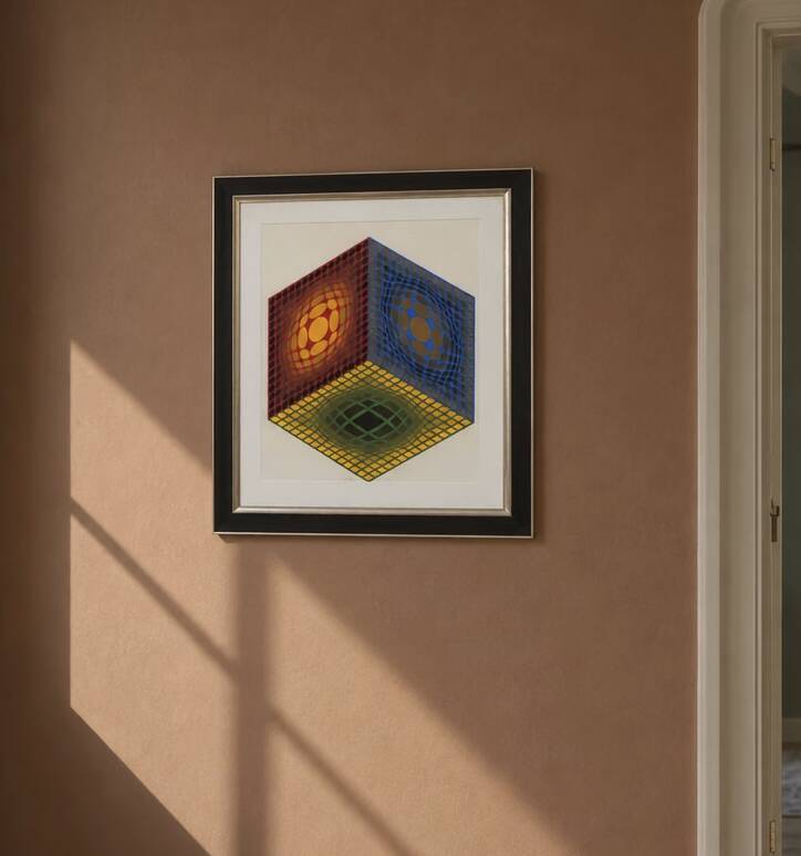 Victor Vasarely "ST" Colour silkscreen, 1968, signed