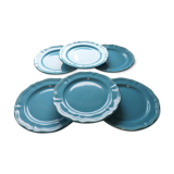 6 blue plates