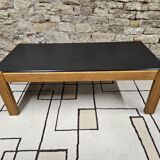 Table basse vintage 1970" bois ardoise