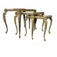 Ensemble de 3 tables gigognes vintage / tables d'appoint en onyx