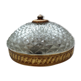 Plafonnier verre et laiton vintage