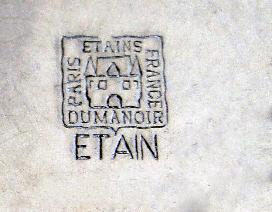 Old cup under bottle all tin les etains du manoir paris france