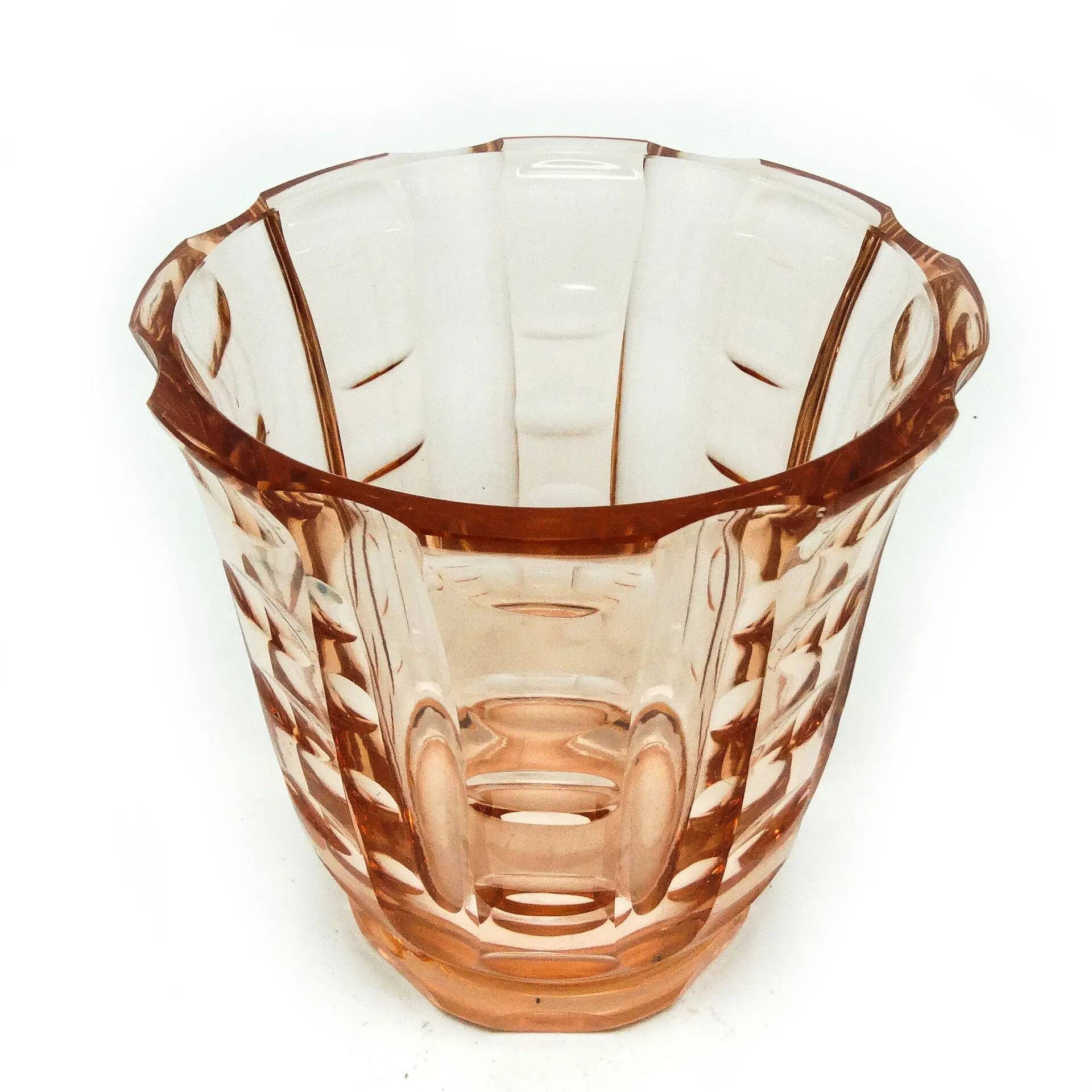 Art Deco vase, crystal, Bohemia, Czechoslovakia, 1930s
