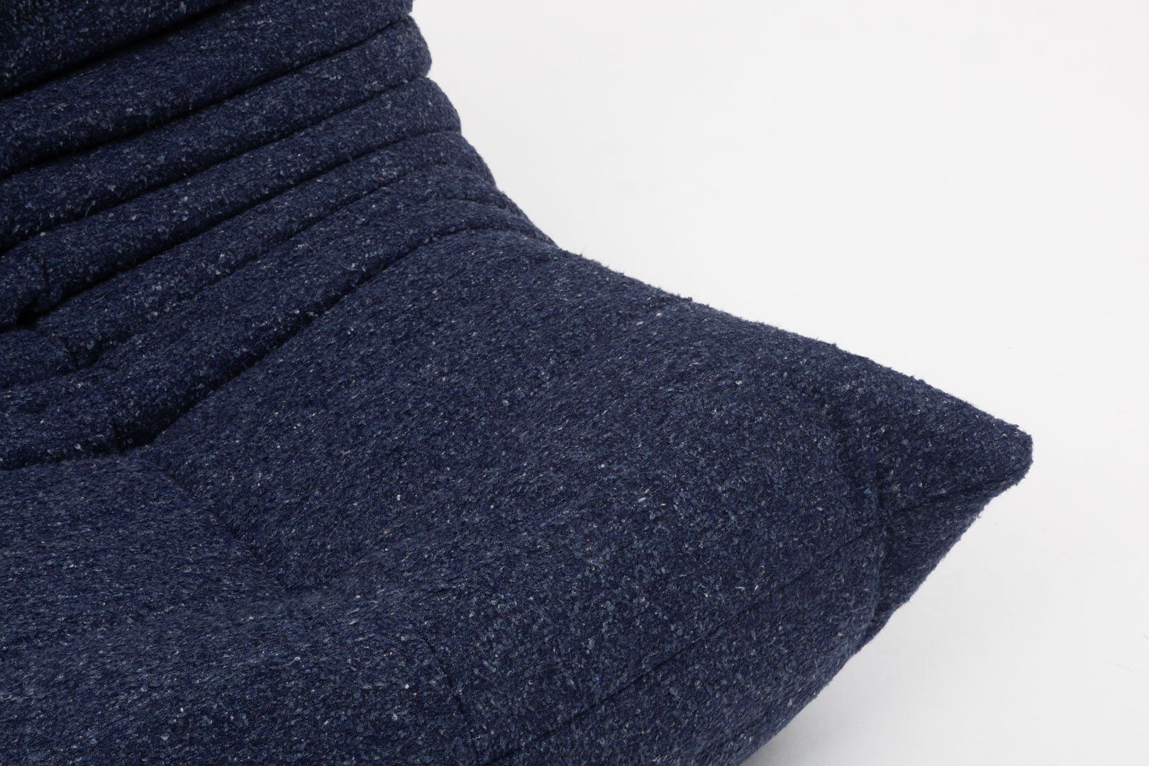 Togo three-seater sofa in dark blue boucle by Michel Ducaroy for Ligne Roset