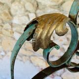 Screen, Art Deco wrought iron with floral decorations circa 30's