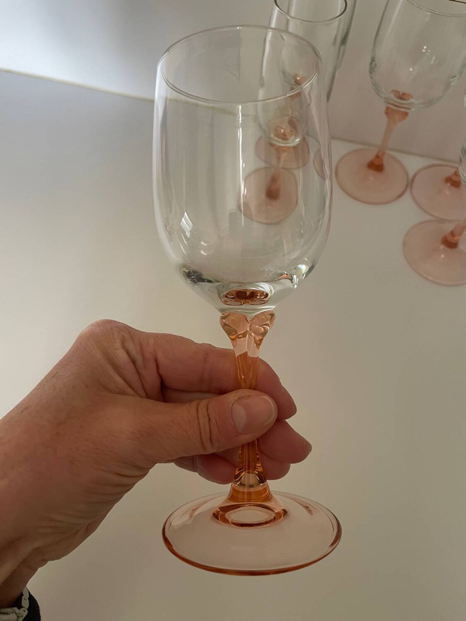 Set of 6 two-tone pink stemmed glasses Luminarc Véronèse