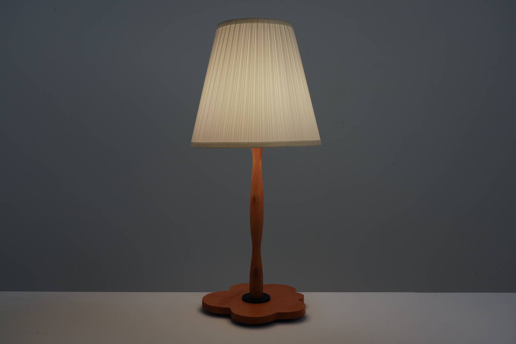 Large postmodern lamp circa 1990 in wood