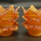 Paire de tulipes couleur ambre pâte de verre - plusieurs paires disponibles