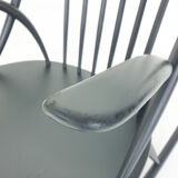 Rocking-chair en bois noir par Illum Wikkelso pour Niels Eilersen modèle IW3, Danemark 1958