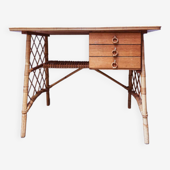 Louis Sognot rattan desk