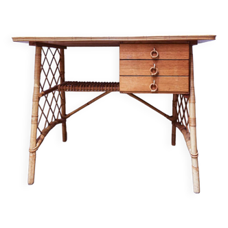 Louis Sognot rattan desk