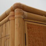 Armoire en bambou et rotin du milieu du siècle, Italie vers 1960