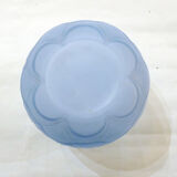 Art Deco ball vase, frosted blue glass