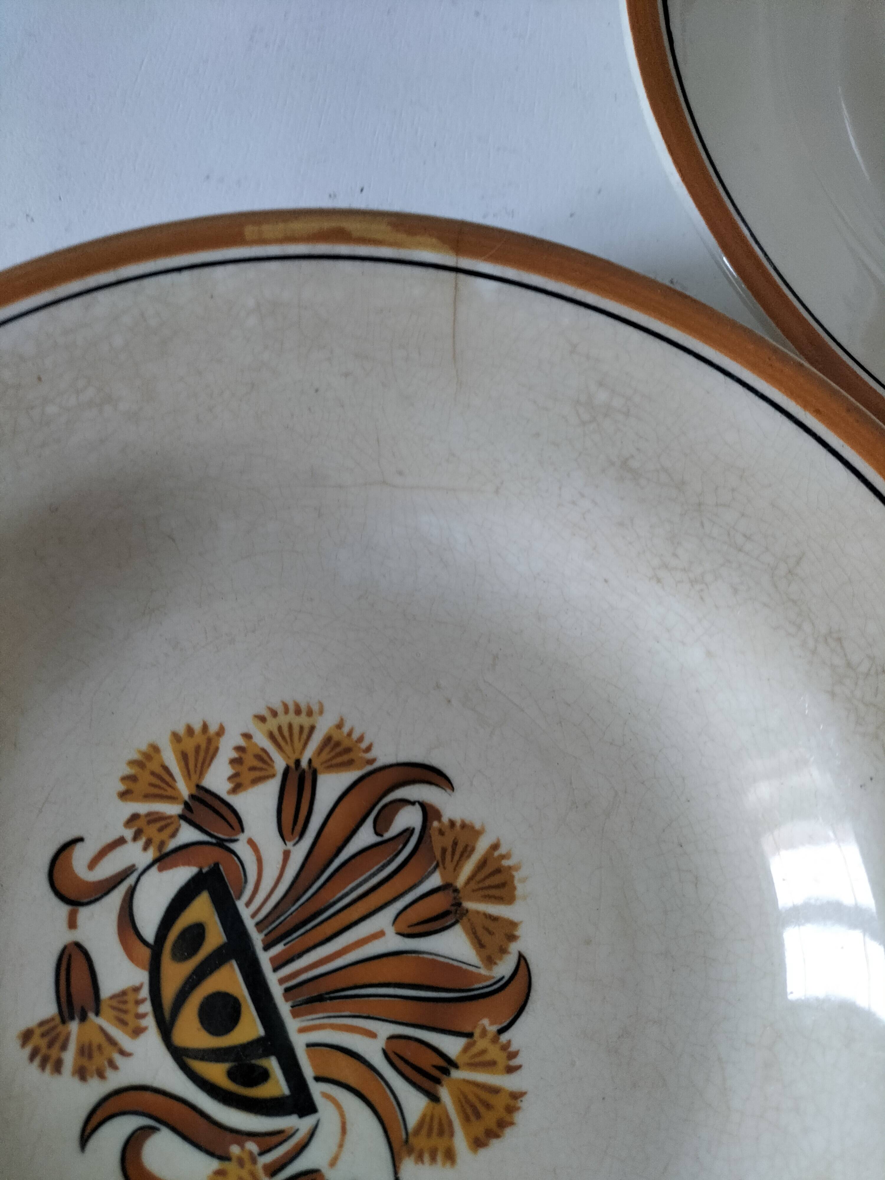 Set of 5 soup plates – Creil & Montereau – Œillet model