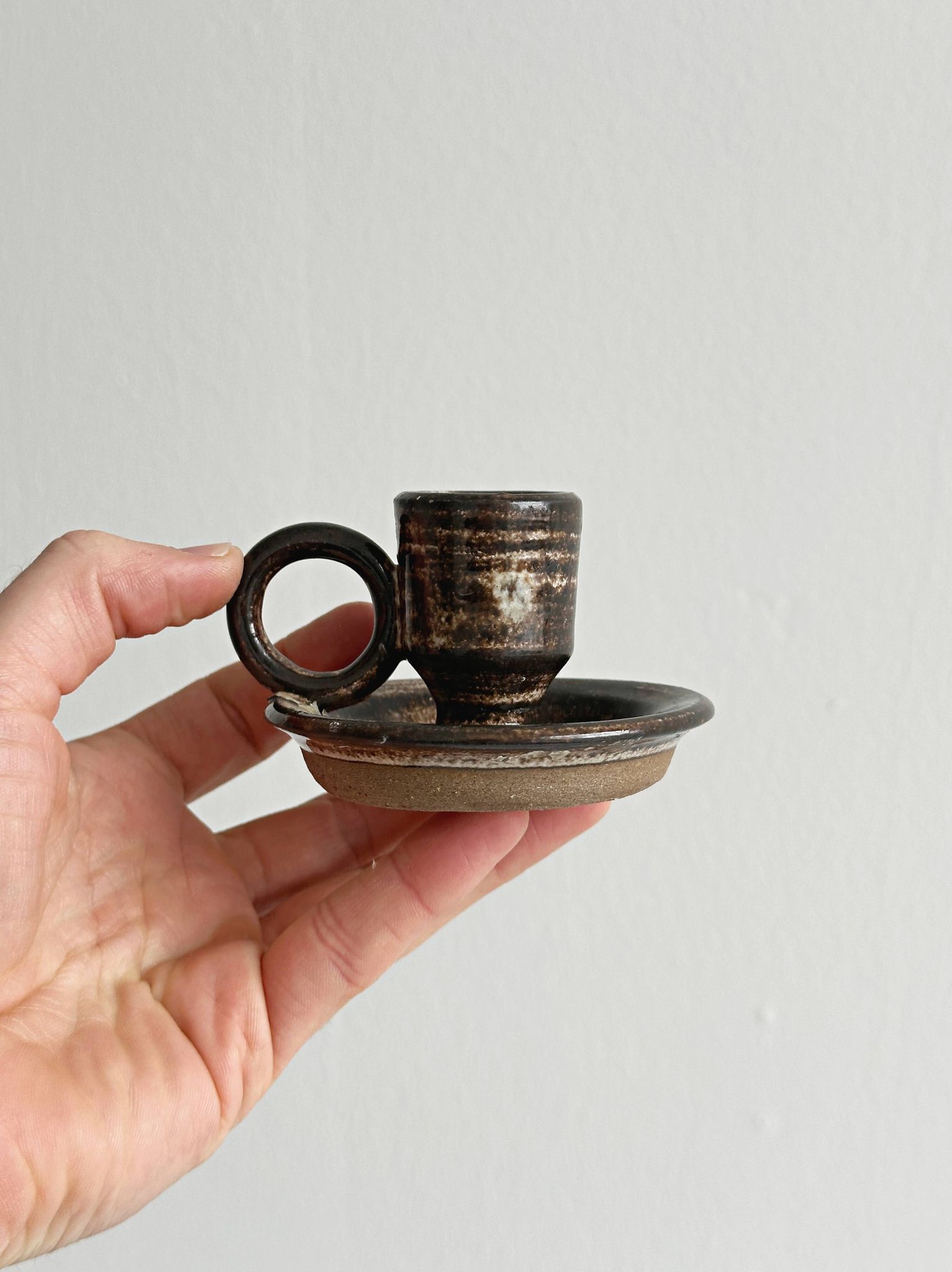 Rustic ceramic candlestick