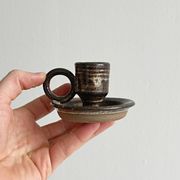 Rustic ceramic candlestick