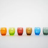 Set of colourful glasses, Italian design, 1970s, made in Italy
