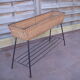 Planter door plant Wicker rattan 1950 vintage
