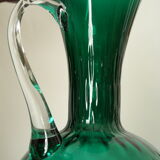 Vintage green blown glass jug vase