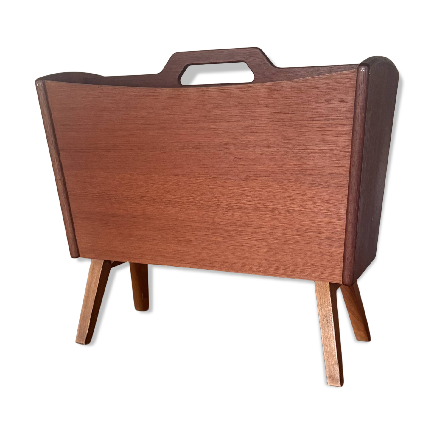 Vintage Scandinavian teak magazine rack