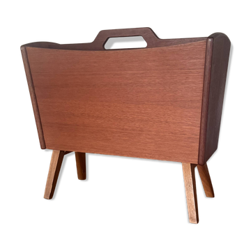 Porte-revue vintage scandinave en teck
