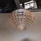 Lampe suspension vintage en verre marron transparent ondulé