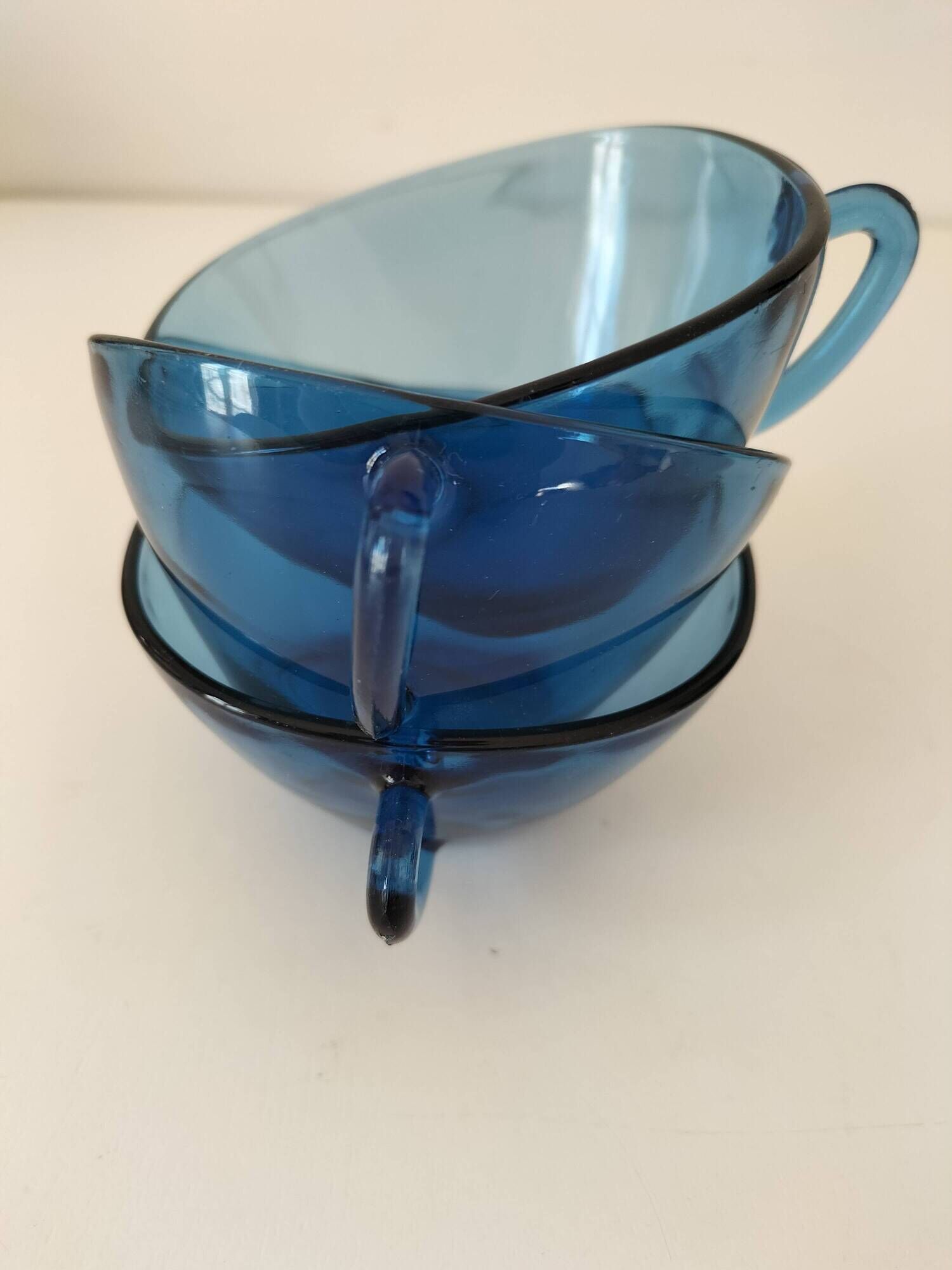 set of three blue Vereco cups