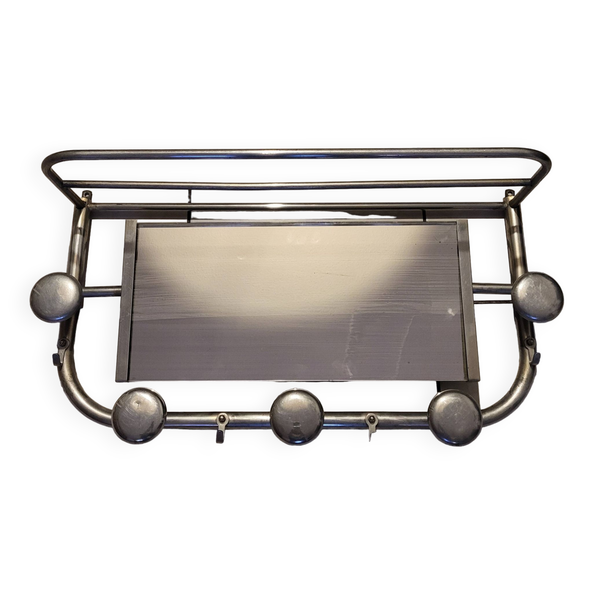 Coat and hat racks in aluminum from the 1950s