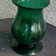 Grand Photophore, Bougeoir en verre soufflé vert, de style verrerie de BIOT, made in france