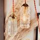Walking lamp suspension tulip vintage pressed glass 70s