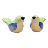 salière et poivrier oiseaux en céramique vintage 80s moineaux Sel et poivre