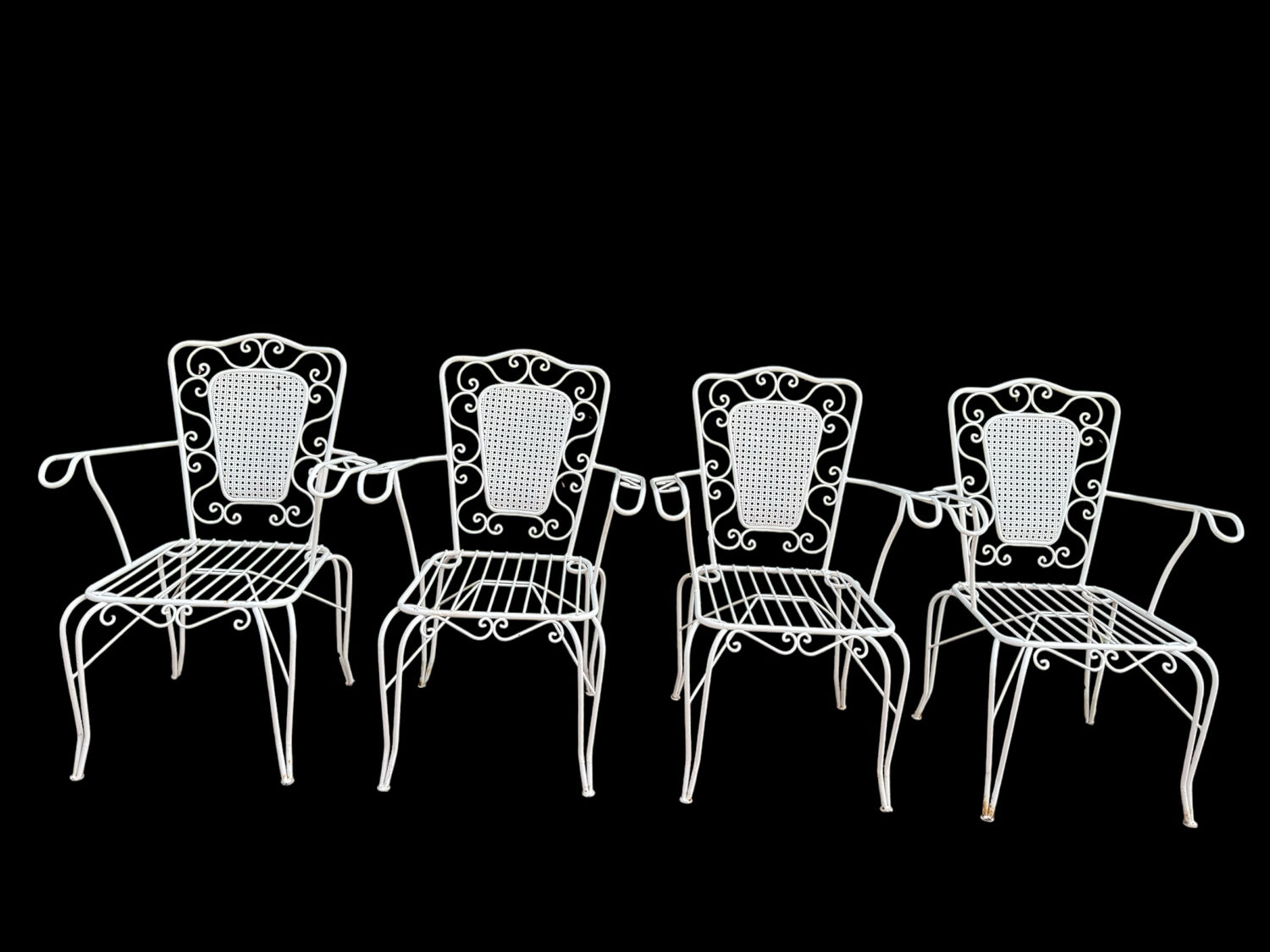 4 Provençal wrought iron armchairs from the 60s