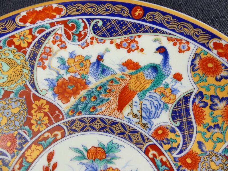 Set of 5 large Taous porcelain plates, Morocco, vintage