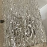 Vintage wall lamp molded glass 70s