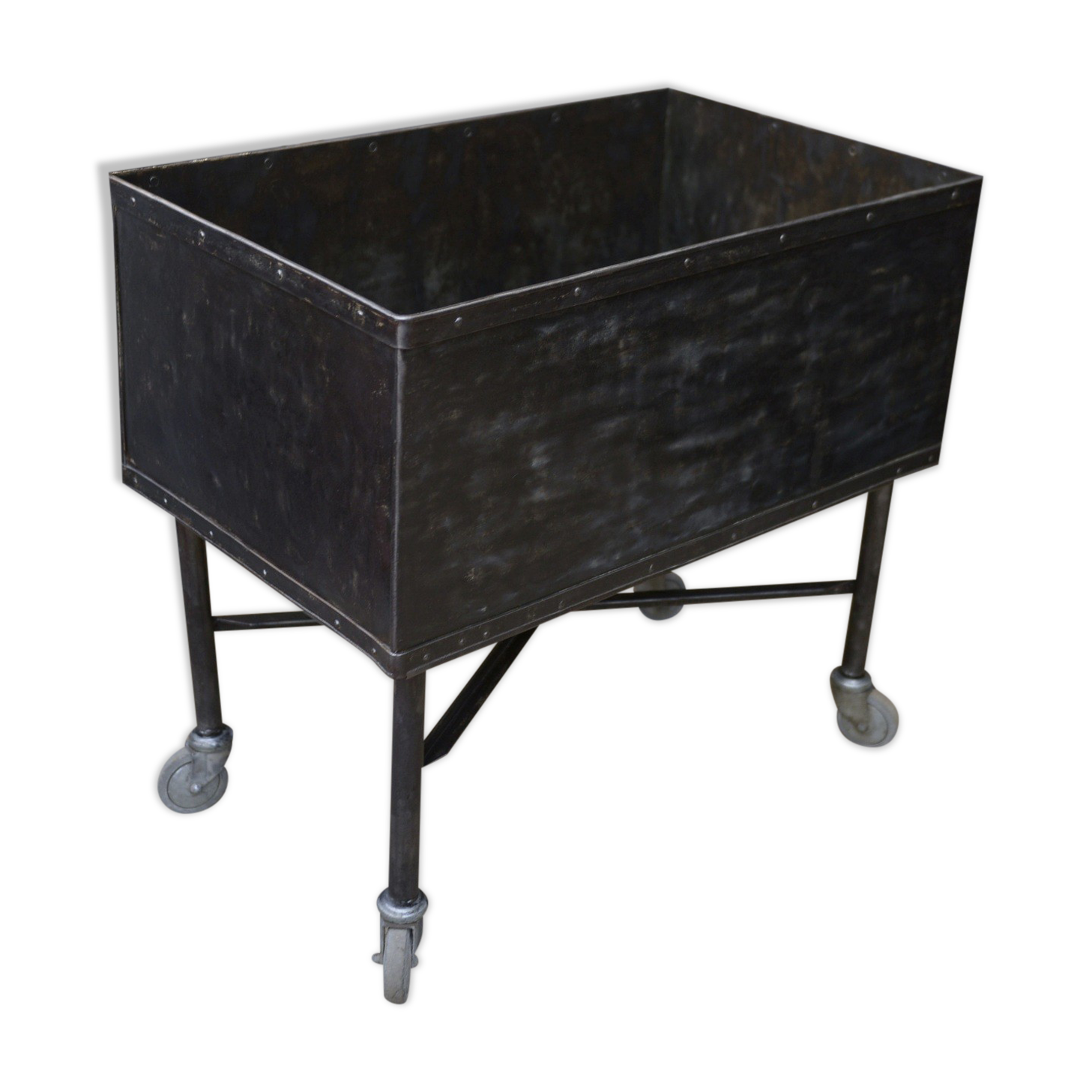 Factory trolley in polished metal 1950