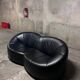 Pumpkin 2-seater sofa in black leather – Pierre Paulin for Ligne Roset,