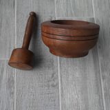 Wooden mortar and pestle