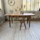 1950s pine and oak farmhouse table with multiple drawers