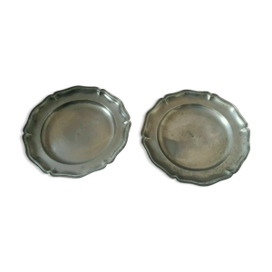 paire de plats en étain