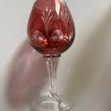 Crystal Colour Verres X8 1970s Vintage Service Engraved 16 cm