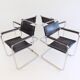 Set de 4 fauteuils Thonet S34 cuir cantilever par Mart Stam