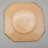 cups with octagonal saucers Henriot Quimper flower decoration leaves flowers